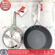 Chảo Xào,Rán Inox 304 ELMICH Tri-Max CZ Vân Đá 20cm/24cm/26cm/28cm Hàng Chính Hãng