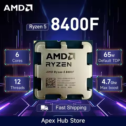 AMD Ryzen 5 8400F 4.2GHz 6-Core 12-Thread 4NM L3=16M DDR5 R5 8400F Processor 65W Socket AM5 New With