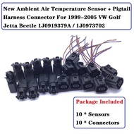 10 x Ambient Air Temperature Sensor+Connector for VW Golf Jetta Beetle 1J0919379A / 1J0973702 / 1J0 