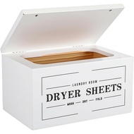 Farmhouse Dryer Sheet Holder with Lid - Rustic Dryer Sheet Dispenser Laundry Room Decor Accessory, W