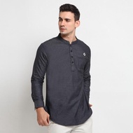 SAMMY BLACK |MNM x CW| Men's Koko Shirt Long Sleeve ORI Muslim Shirt - Black, L