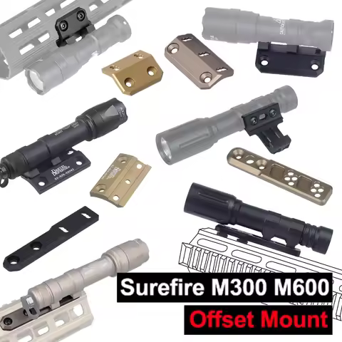 Tactical ARIS Series Surefire M300 M600 Offset Scout Mount M lok Keymod SMR Rail Base Hunting Airsof