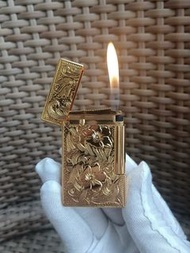 都彭打火機s.t.dupont 富貴花精雕高端火機 充氣火機純銅高檔次品質