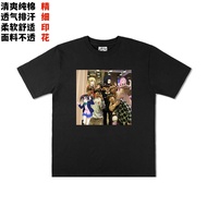 BTS防弹少年团二次元复古周边创意高街短袖T恤男女Bf慵懒风上衣服8.28 BTS (Bangtan Boys) 2D retro-themed creative high street short-