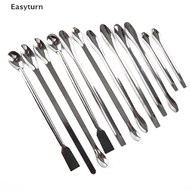 Easyturn 12Pcs Stainless Steel Lab Spoon Spatula Laboratory Sampling Spoon Mixing Spatula