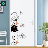 1F Cat Wall Stickers, PVC Cartoon Wall Decals, DIY Cute Waterproof Self-adhesive Wallpaper Children'