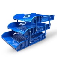 Document Shelf - Raw Plastic 3-Storey Files Tray