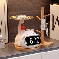 ST-🚤Yuya Lucky Cat Clock Light Luxury Decoration High-End Decoration Key Storage Entrance Moving into the New House Movi