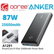 ANKER A1291 POWERCORE III ELITE 25600MAH POWER BANK WITH MAX 87W PD PORTABLE CHARGER FOR TABLET / MOBILE / LAPTOP