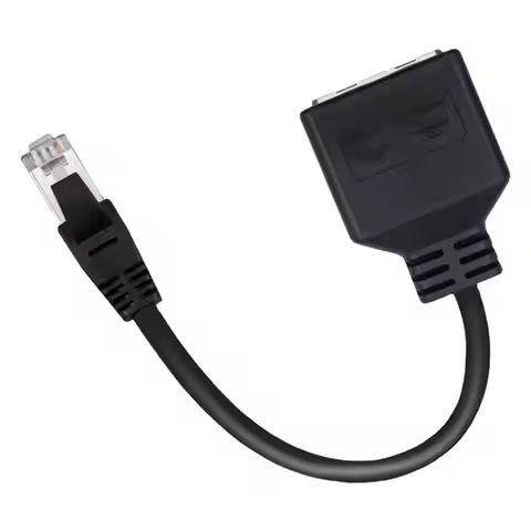 Lan Ethernet Splitter Cable 1 to 2 Port Ethernet Switch Adapter Lan Y Splitter Adapter for Cat7/6/5/