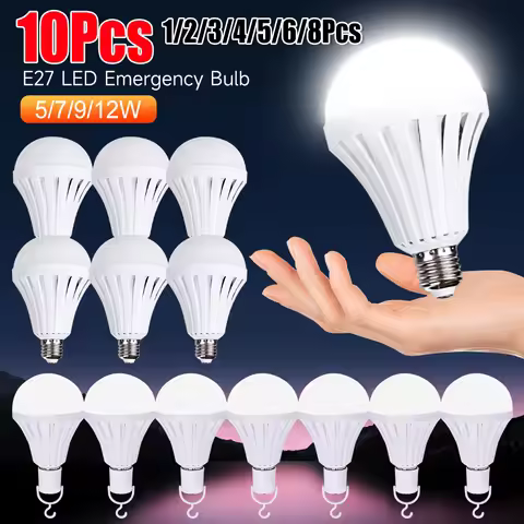 1-10PCS E27 LED Bulb 5W 7W 9W 12W Energy Saving Lamp Stair Night Light Rechargeable Bulb Saving Lamp