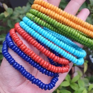 P1128F1 Meng Material Turquoise, Walking Blue Red Yellow.avocado Green Ore Plate Bead Spacer, About 