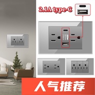 Tempered Glass Series Taiwan Dedicated Wall Switch Socket Light Switch 110V 13A Type-c 20W Super Fast Charge Socket 2 Years Warranty