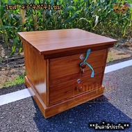 HNGM ตู้เก็บเอกสารไม้สักทอง ตู้สำนักงานไม้สัก ตู้ข้างเตียง 2 ชั้น ฐานทึบ 43*48*40 ซม. ตู้หัวเตียง ไ