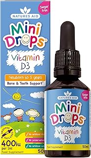 Natures Aid Mini Drops Vitamin D3 400iu (3 months to 5 years), 50ml