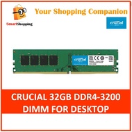 Crucial 32GB DDR4 3200MHz CL22 (CT32G4DFD832A) 1.2V Non-ECC DIMM Desktop RAM 3200MHZ Memory