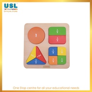 USL - Masterkidz - Geometric Fraction Board – Educational Toy for Learning Fractions Through Shapes