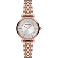 EMPORIO ARMANI TWO-HAND ROSE GOLD-TONE STAINLESS STEEL WOMEN'S WATCH AR11446