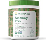 Amazing Grass Greens Trio: Greens Powder with Wheatgrass, Alfalfa, &amp; Barley Grass, Rich Source of Chlorophyll, 30 Servings