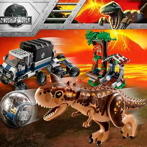 Compatible Brands Brick Sets Dinosaur World Series Building Block 75929 Carnotaurus Gyrosphere Escap