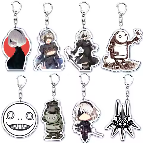 Popular Game Nier Waifu Girls Keychain for Women Accessories Automata Yorha 2b A2 Car Pendant Keying