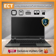 Avita Essential 14 Laptop (Celeron-N4020 2.80GHz,128GB SSD,4GB,Intel,14" HD,W10) - Black / Grey / White