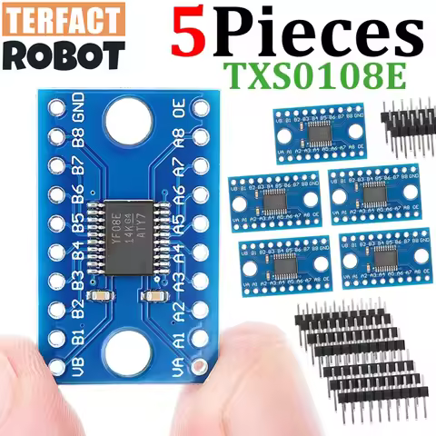 TERFACT 5pcs TXS0108E Module 8 Channel Logic Level Converter Bi-Directional High Speed Full Duplex S