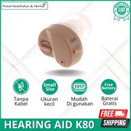 [ FREE BATTERY ] Alat Bantu Dengar Mini Suara Jernih Hearing Aid Model Terbaru Alat Bantu Dengar Pengeras Suara Headset Alat Bantu Dengar untuk Orang Tua tuli yang Susah untuk Mendengar alat bantu dengar telinga tuli parah AXON Hearing aid K-80