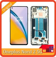 ต้นฉบับสำหรับ Oneplus Nord 2 5G จอแสดงผล Amoled หน้าจอสัมผัสแอลซีดีกับกรอบ6.43 "Onplus Nord2 DN2101