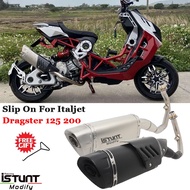 Slip On For Italjet Dragster 125 200 Motorcycle Full System Exhaust Silencer Escape Front Link Pipe Muffler DB Killer Ca