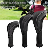 [STTR] 3Pcs Golf Club Head Cover Mesh Golf Club Headcovers with Interchangeable No. Tags 3 4 5 6 7 X