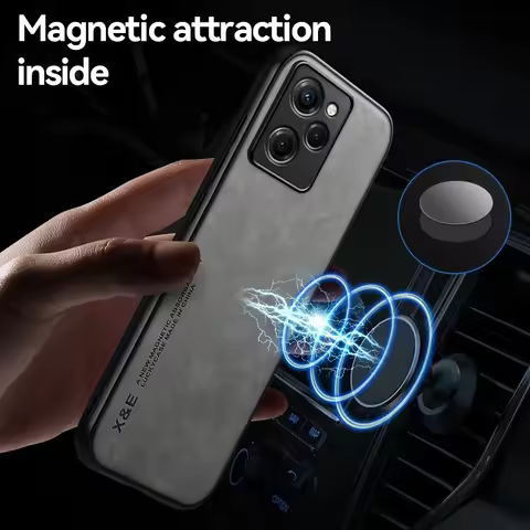 For Poco X5 5G Poco x5 Pro 5G Case Magnetic Holder Phone Case For Poco x5 Poco x5 Pro Leather Soft S