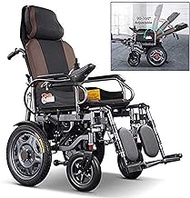 Fashionable Simplicity Electric Wheelchair With Headrest Foldable And Lightweight Powered Wheelchair Seat Width 46Cm Adjustable Backrest And Pedal Angle 360° Joystick Weight Capacity 120Kg