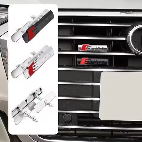 1pc Car Front Grille Emblem Badge Decal Accessories for Audi Sline S7 S8 A4L SQ5 SQ7 S3 S4 S5 A6L A1