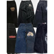wide leg jeans seluar jeans lelaki Men Men Jeans Y2K Bag Retro JNCO High Quality Pattern Hip Hop Str