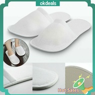 OKDEALS 10 Pair Soft Shower Washroom Closed Toe Non-Slip Spa Slippers Hotel Slippers Disposable Slipper Bathroom Set