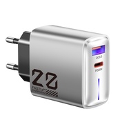 Metallic Paint 2WTYPE-C Charger European Standard American Standard Mini Charging Head with Light PD
