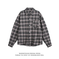 Plaid Long Sleeve Shirt Streetwear Loose Fit