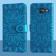 Leather Wallet Flip Case For Samsung Galaxy J7 Prime 2 Prime2 G611F G611 J7 Prime G610F Embossed Sun