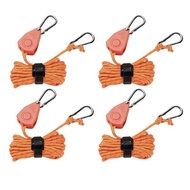 SANLIKE Outdoor Pulley Adjuster Tent Holder Metal Lifting Pulley Reflective Wind Rope 4mm * 4M