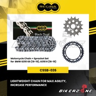 REGINA Chain 520ZRA-112 + S-TEEL Sprocket Set for BMW G310 GS, G310 R by Bikerzone Official Store