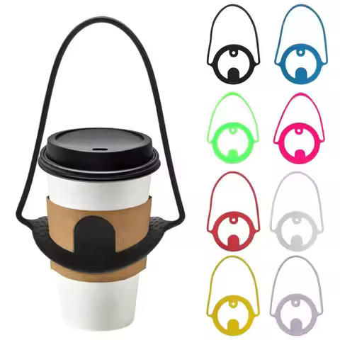 Portable Strap Buckle Coffee Cup Cup Tie Silicone Multicolor Drink Bottle Carrier Holder Cup Accesso