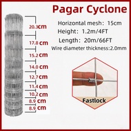 Pagar Kebun Pagar Lembu Cyclone 4/5/6 Kaki Jaring Pagar  Kambing  Rusa  Kebun Besi Galvanised Qualit