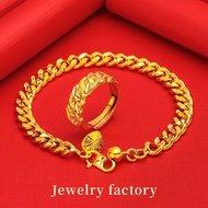 Bracelet for Women Gold 916 Gold Bracelet Classic Men's Gold Bracelet Boss Chain Watch Buckle Chain