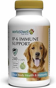 1-TDC WorksSoWell IP-6 Immune Support for Dogs – 240 V-Caps – Helps Promote Healthy Bones, Teeth, Ki