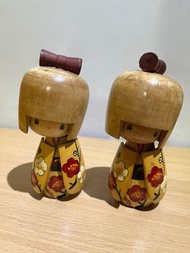 日本製 絕版實木日本和服娃娃公仔 木製玩偶  老件古董收藏 #23開學季