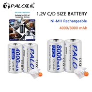 PALO 1.2V NiMH Battery C/D Battery C Size 4000mAh D Size 8000mAh Rechargeable Battery