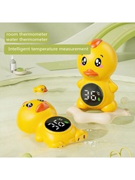 1入嬰兒洗澡溫度計,帶按鈕電池和室溫功能