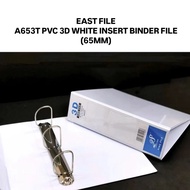 (2PCS) EAST FILE PVC A653T 3D 65MM Insert Binder A4 Ring File [White] X 2PCS