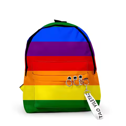 Fashion Pride LGBT Backpack Gay Love Lesbian Rainbow Flag Design Backpack Laptop Bag Youth Casual Me